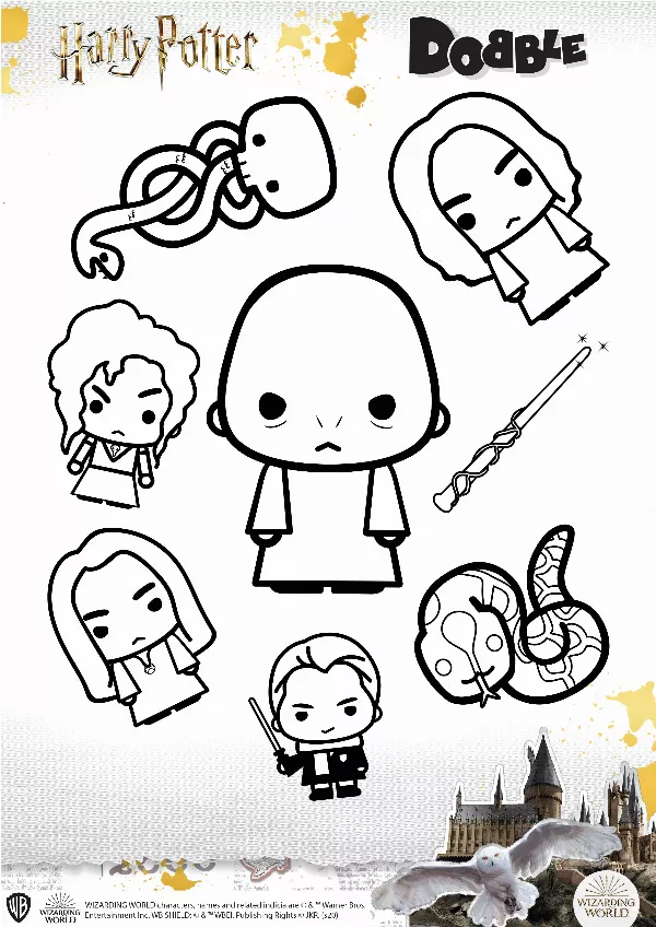 Harry Potter Dobble Death Eaters Colouring Sheet